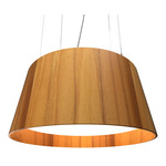 Conical Drum Pendant - Teak / White Acrylic