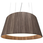 Conical Drum Pendant - American Walnut / White Acrylic