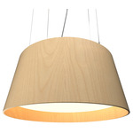 Conical Drum Pendant - Maple / White Acrylic
