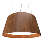 Conical Drum Pendant - Imbuia / White Acrylic