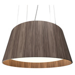 Conical Drum Pendant - American Walnut / White Acrylic