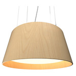 Conical Drum Pendant - Maple / White Acrylic