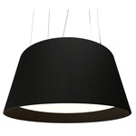 Conical Drum Pendant - Charcoal / White Acrylic