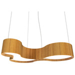 Organic KS Pendant - Teak / White Acrylic