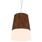 Conical Dual Pendant - Imbuia / White Acrylic