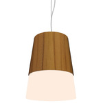 Conical Dual Pendant - Teak / White Acrylic