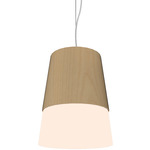 Conical Dual Pendant - Maple / White Acrylic