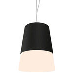 Conical Dual Pendant - Charcoal / White Acrylic