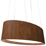 Oval Pendant - Imbuia / White Acrylic