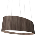 Oval Pendant - American Walnut / White Acrylic