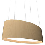 Oval Pendant - Maple / White Acrylic