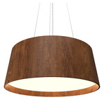 Conical Drum Pendant - Imbuia / White Acrylic
