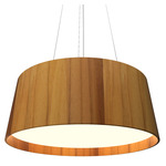 Conical Drum Pendant - Teak / White Acrylic