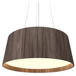 Conical Drum Pendant - American Walnut / White Acrylic