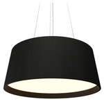 Conical Drum Pendant - Charcoal / White Acrylic