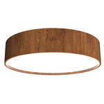 Cylindrical Ceiling Flush Light - Imbuia / White Acrylic