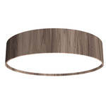 Cylindrical Ceiling Flush Light - American Walnut / White Acrylic