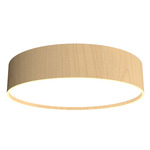 Cylindrical Ceiling Flush Light - Maple / White Acrylic