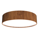 Cylindrical Ceiling Flush Light - Imbuia / White Acrylic