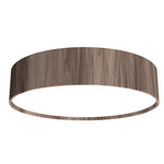 Cylindrical Ceiling Flush Light - American Walnut / White Acrylic