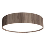 Cylindrical Ceiling Flush Light - American Walnut / White Acrylic