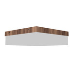 Clean Square Ceiling Flush Light - American Walnut / White