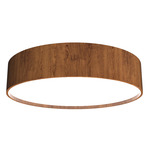 Cylindrical Ceiling Flush Light - Imbuia / White Acrylic
