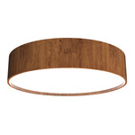 Cylindrical Ceiling Flush Light - Imbuia / White Acrylic