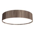 Cylindrical Ceiling Flush Light - American Walnut / White Acrylic