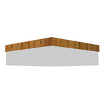 Clean Square Ceiling Flush Light - Teak / White