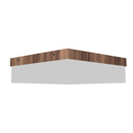 Clean Square Ceiling Flush Light - American Walnut / White