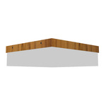 Clean Square Ceiling Flush Light - Teak / White
