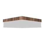 Clean Square Ceiling Flush Light - American Walnut / White