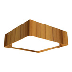 Squares Meio Ceiling Flush Light - Teak / White Acrylic