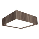 Squares Meio Ceiling Flush Light - American Walnut / White Acrylic
