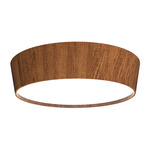 Round Tapered Flush Light - Imbuia / White Acrylic