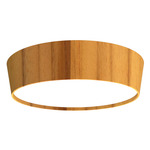 Round Tapered Flush Light - Teak / White Acrylic