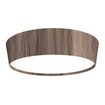 Round Tapered Flush Light - American Walnut / White Acrylic