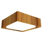 Squares Meio Ceiling Flush Light - Teak / White Acrylic