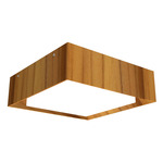 Squares Meio Ceiling Flush Light - Teak / White Acrylic