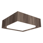Squares Meio Ceiling Flush Light - American Walnut / White Acrylic