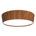 Round Tapered Flush Light - Imbuia / White Acrylic