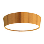 Round Tapered Flush Light - Teak / White Acrylic