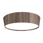 Round Tapered Flush Light - American Walnut / White Acrylic