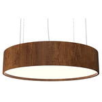 Cylindrical LED Pendant - Imbuia / White Acrylic