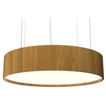 Cylindrical LED Pendant - Louro Freijo / White Acrylic