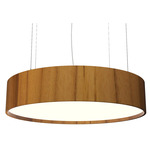 Cylindrical LED Pendant - Teak / White Acrylic