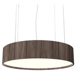 Cylindrical LED Pendant - American Walnut / White Acrylic