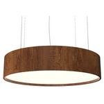 Cylindrical LED Pendant - Imbuia / White Acrylic