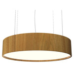 Cylindrical LED Pendant - Louro Freijo / White Acrylic
